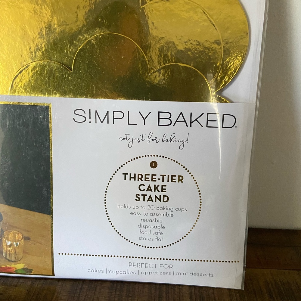 Two New Gold S!MPLY BAKED Three Tier Cake Stands - Picture 3 of 6